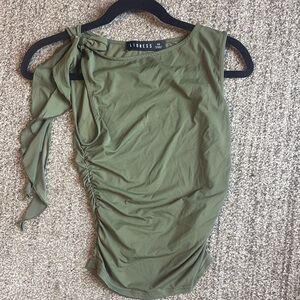 Lioness Olive Green Ruched Top